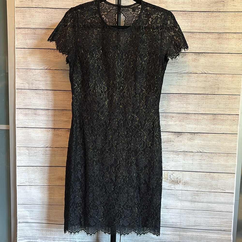 Size 4 Banana Republic Lace Dress with gold threading